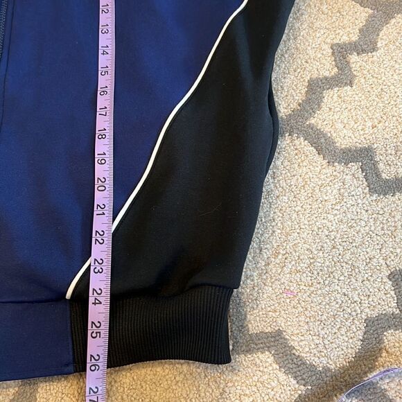 VTG 90s Adidas Soccer Track Jacket Blue size M GUC has couple small pulls check - Picture 9 of 11